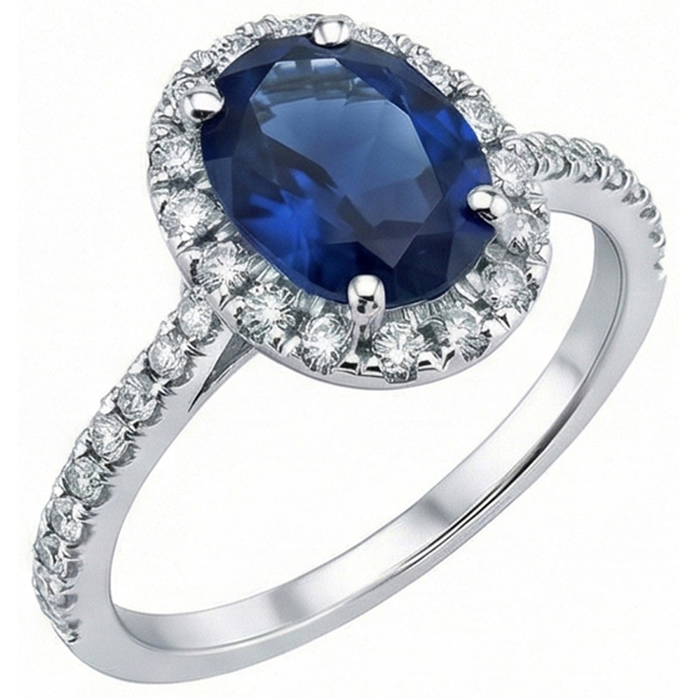 echter oval diamant 2.50Karat ring Detailansicht