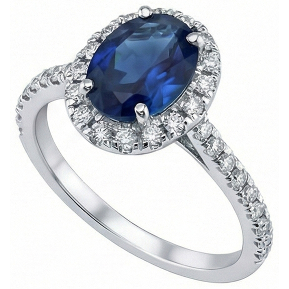 echter oval diamant 2.50Karat ring Draufsicht