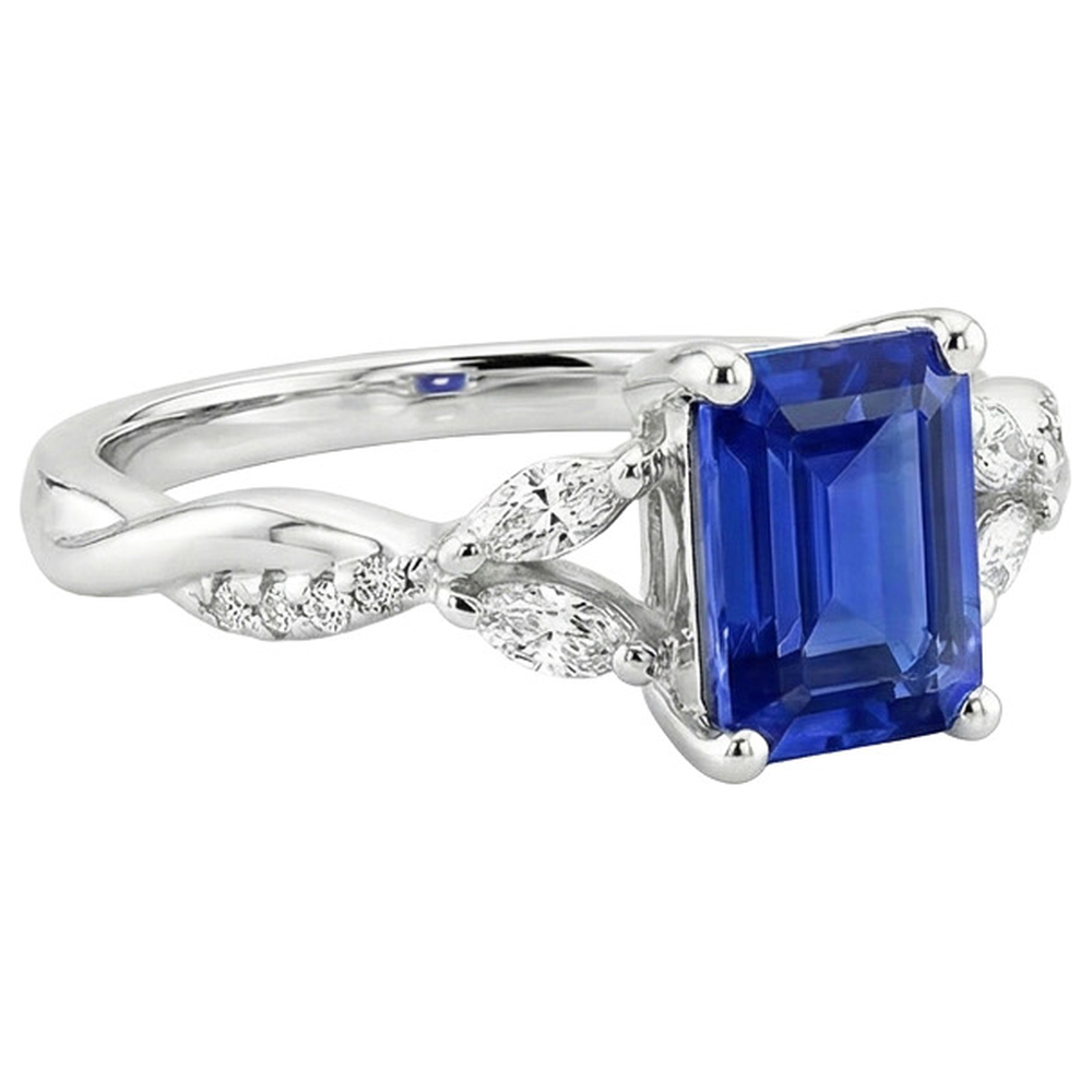 echter marquise diamant 3Karat ring auf Weiß