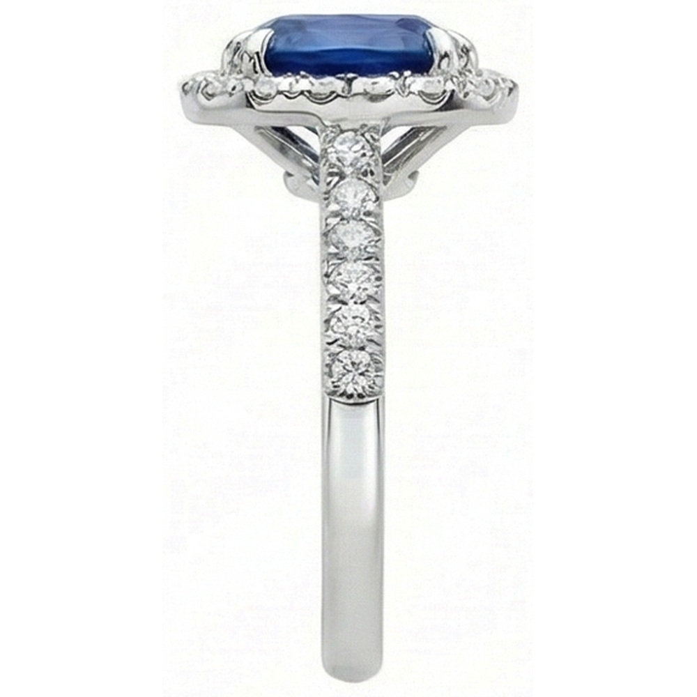 echter round saphir 2Karat ring Draufsicht