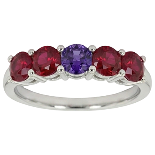 echter round rubin 1.50Karat memoire-ring Vorderansicht