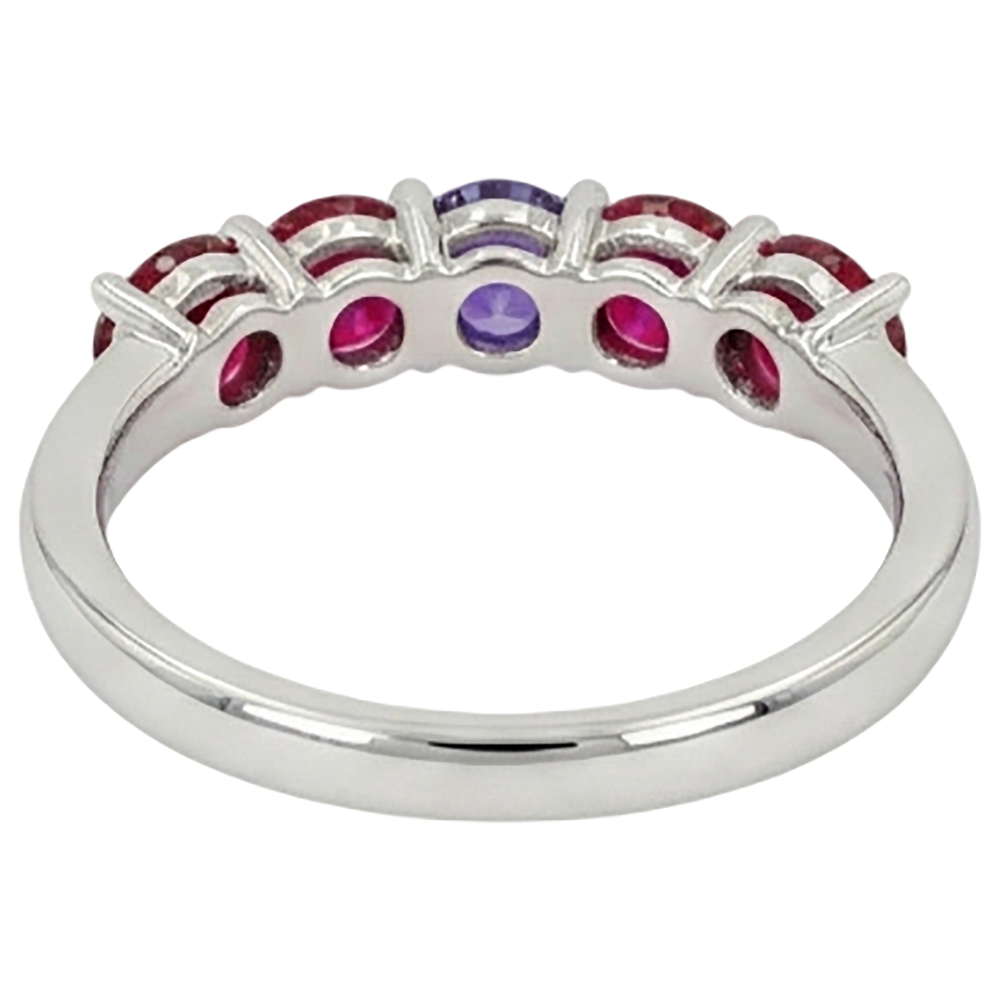 echter round rubin 1.50Karat memoire-ring Draufsicht