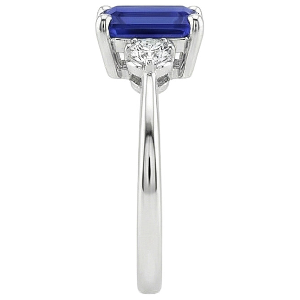 Saphir-Smaragdschliff-Ring