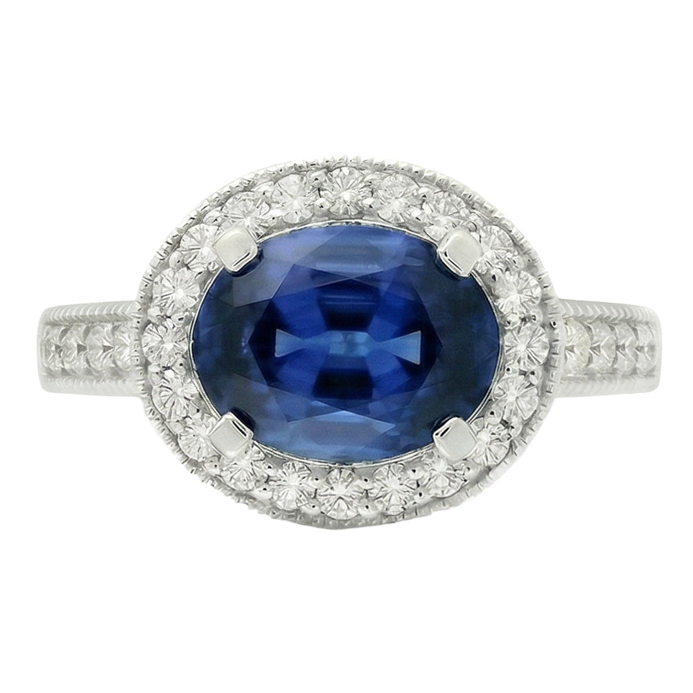 echter oval diamant 3Karat ring Vorderansicht