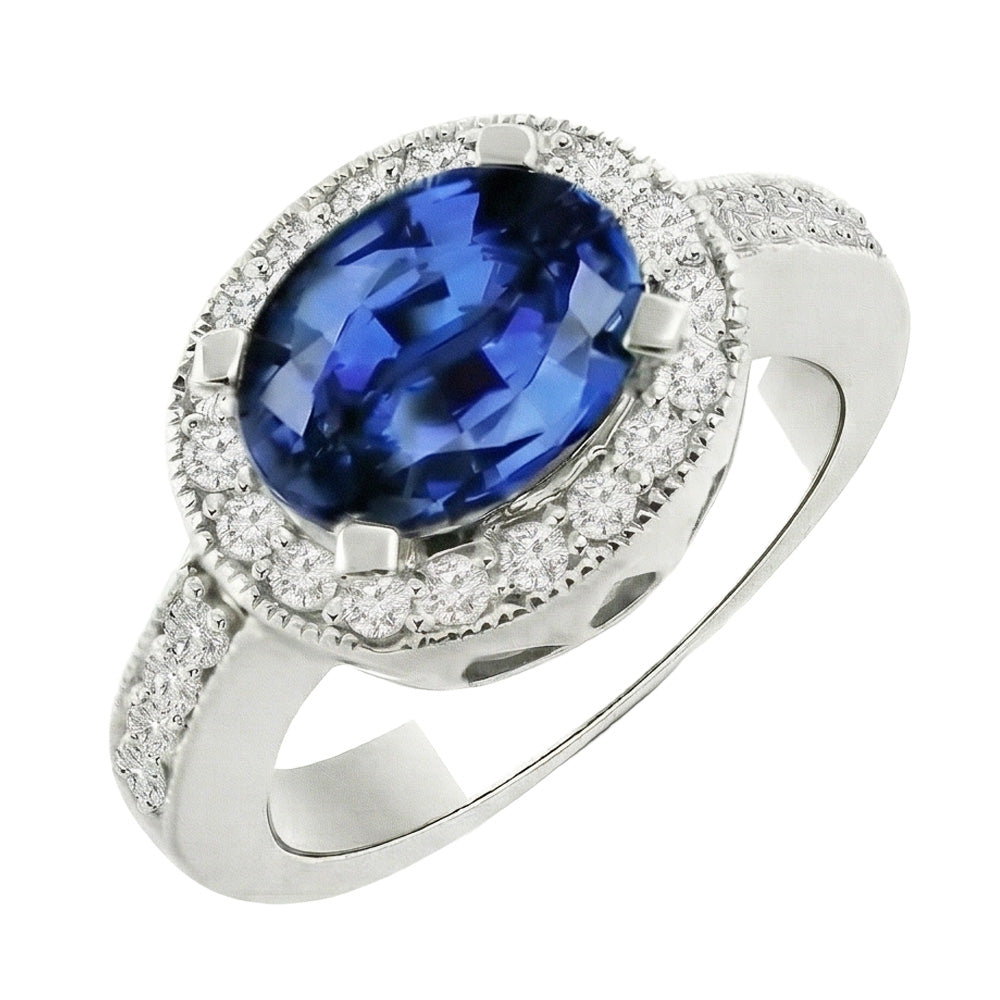 echter oval diamant 3Karat ring Seitenansicht