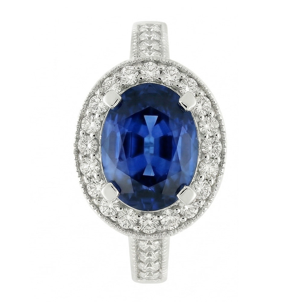 echter oval diamant 3Karat ring Detailansicht