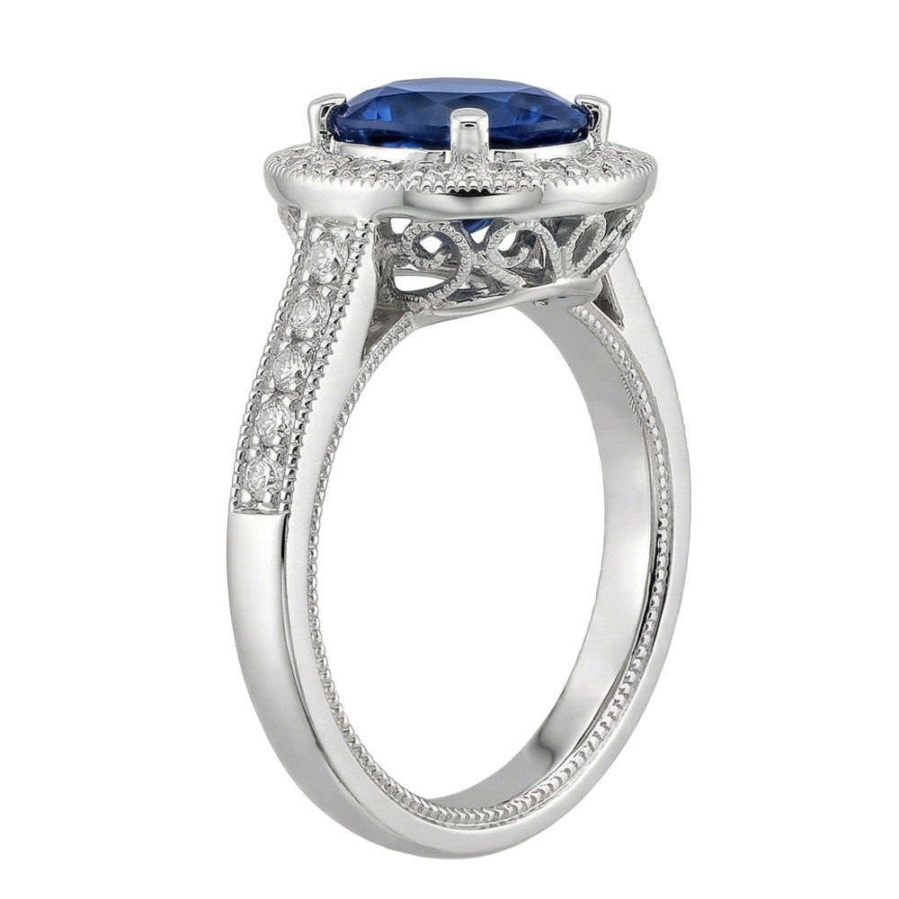 echter oval diamant 3Karat ring Draufsicht