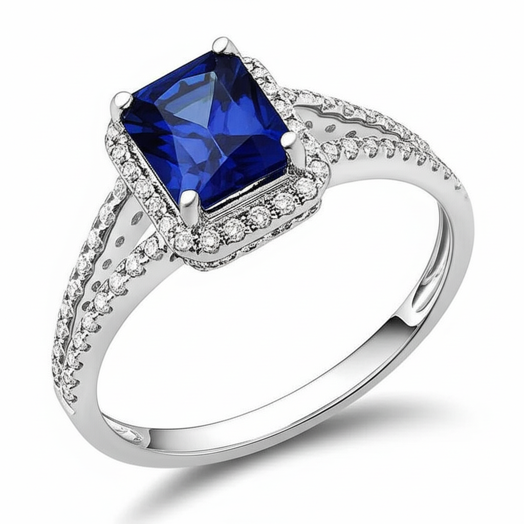 Saphir- Und Diamantring