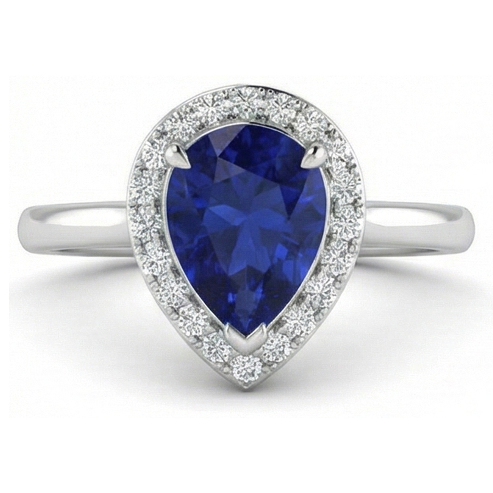 echter round saphir 2Karat ring Seitenansicht
