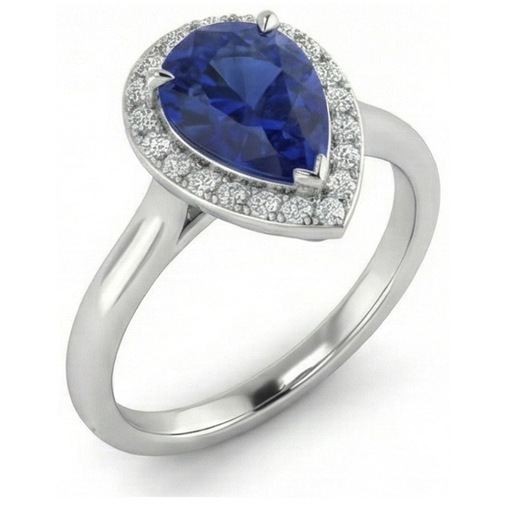 echter round saphir 2Karat ring Detailansicht