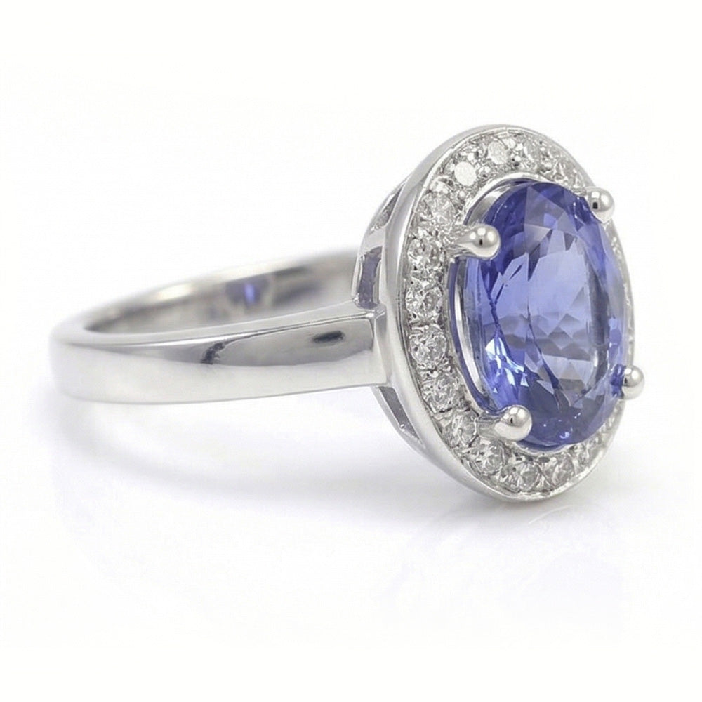 echter oval diamant 1.75Karat ring Draufsicht
