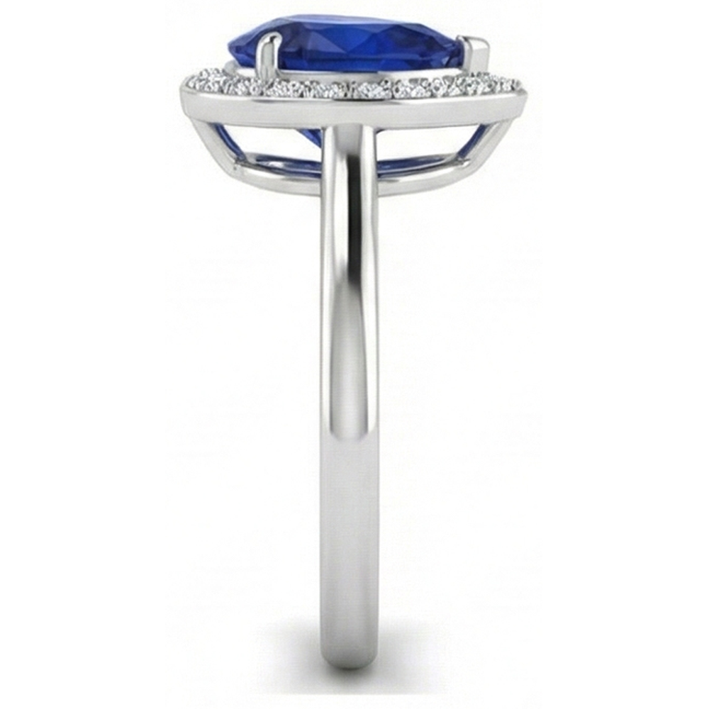 echter round saphir 2Karat ring Draufsicht