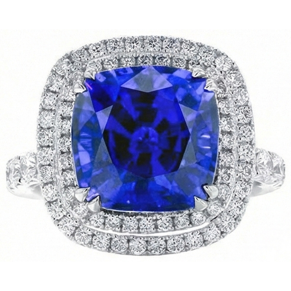 echter round saphir 14Karat ring Detailansicht