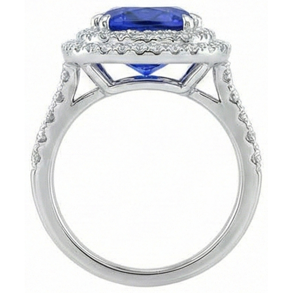echter round saphir 14Karat ring auf Weiß