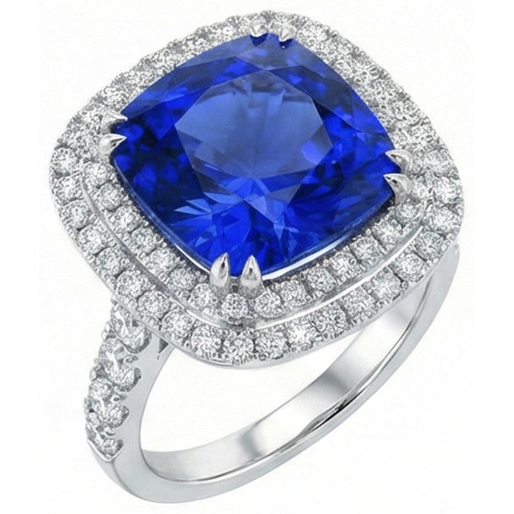 echter round saphir 14Karat ring Seitenansicht