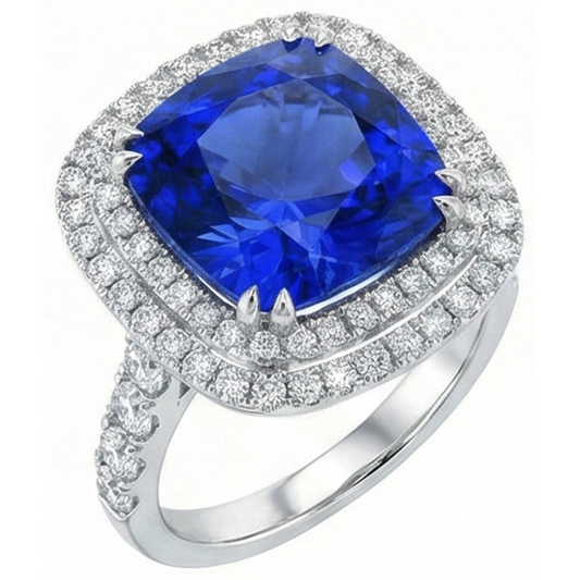 echter round saphir 14Karat ring Seitenansicht