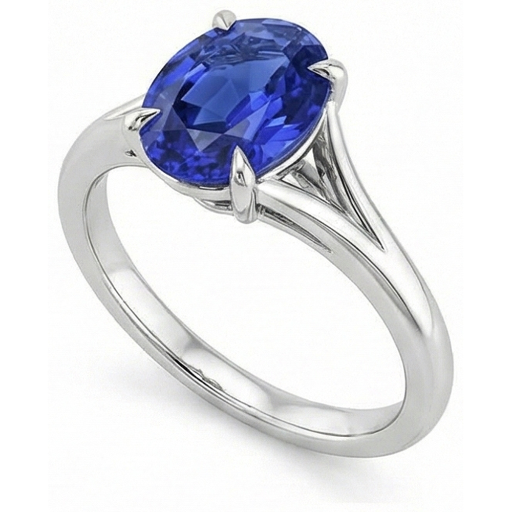 echter oval diamant 2Karat ring Seitenansicht