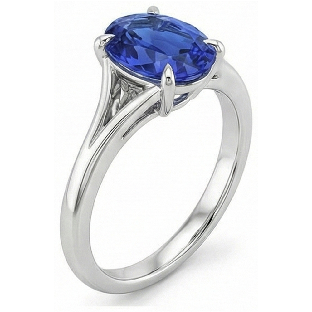 echter oval diamant 2Karat ring Draufsicht