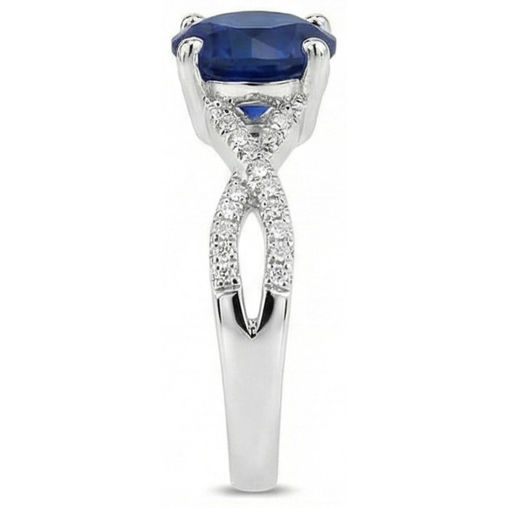 echter round saphir 1Karat ring Detailansicht