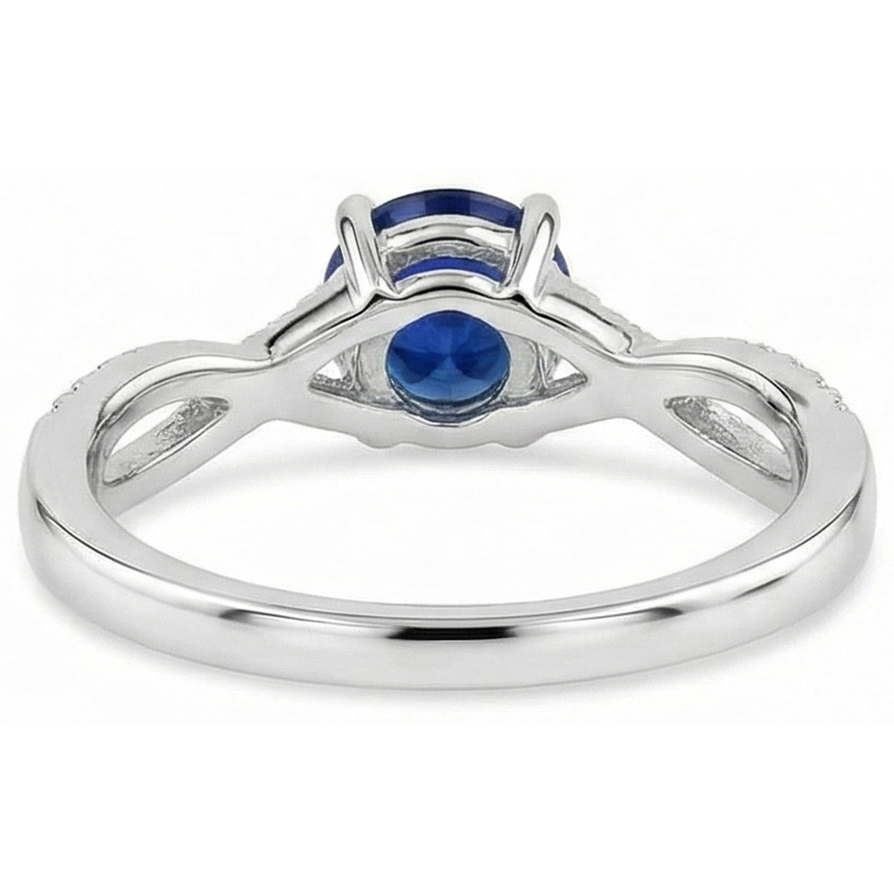 echter round saphir 1Karat ring auf Weiß