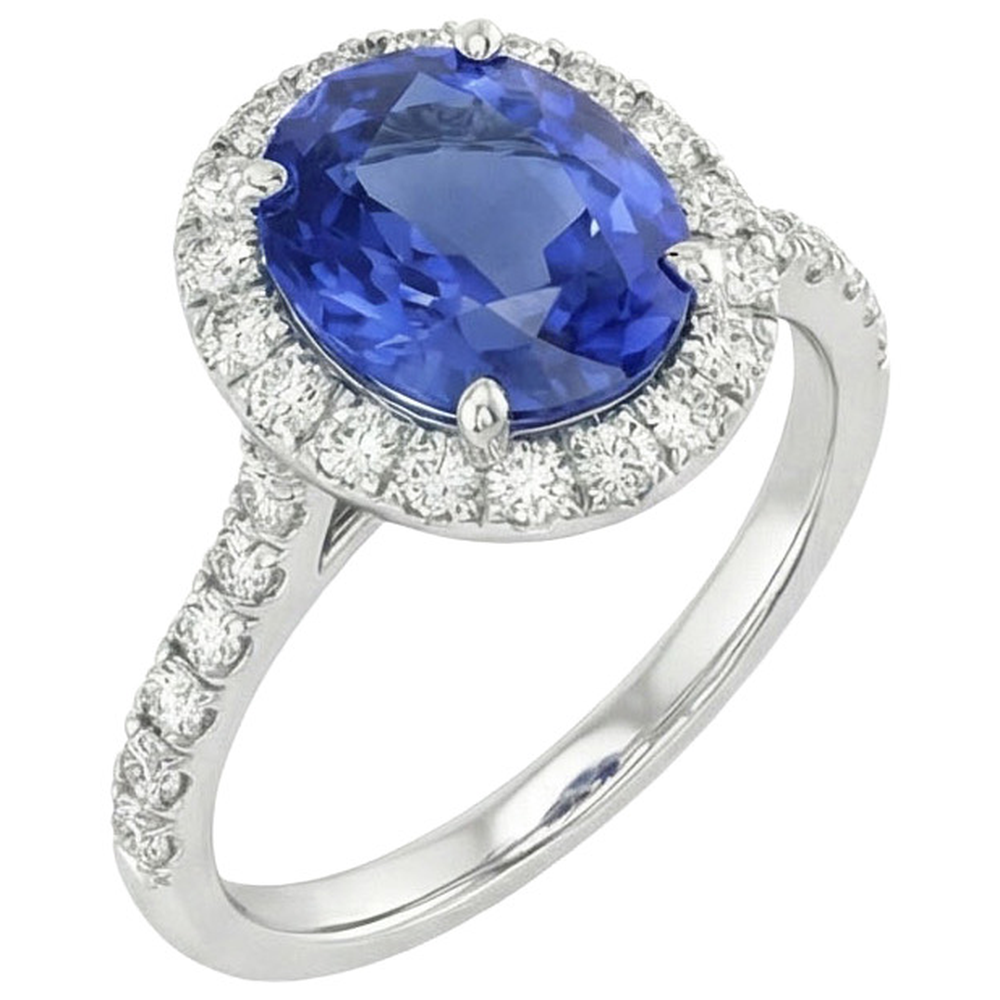 echter oval diamant 14Karat ring Seitenansicht