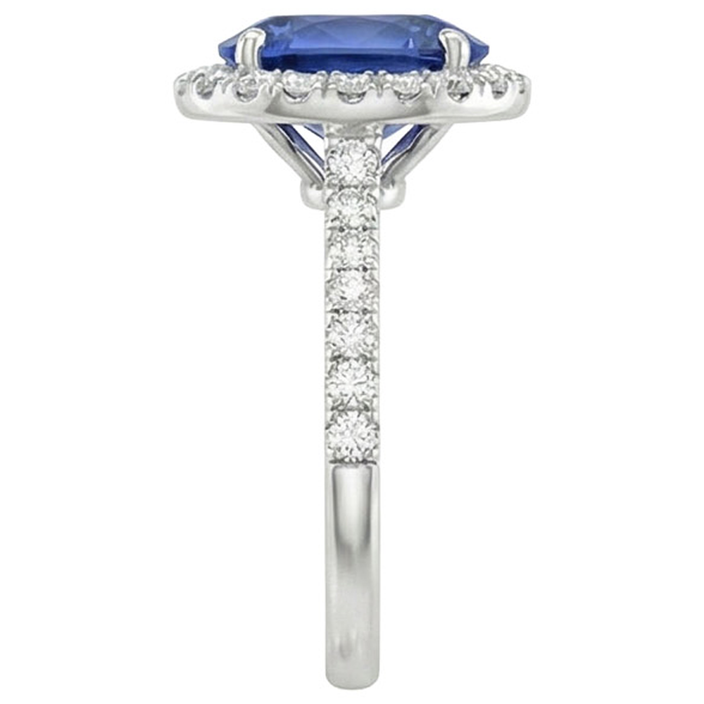 echter oval diamant 14Karat ring Profilansicht