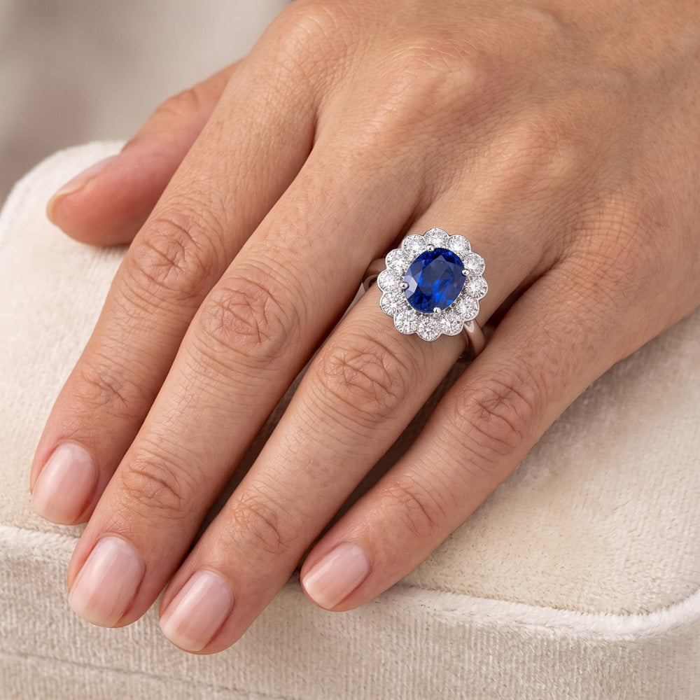 Saphir und Diamant Verlobungsring