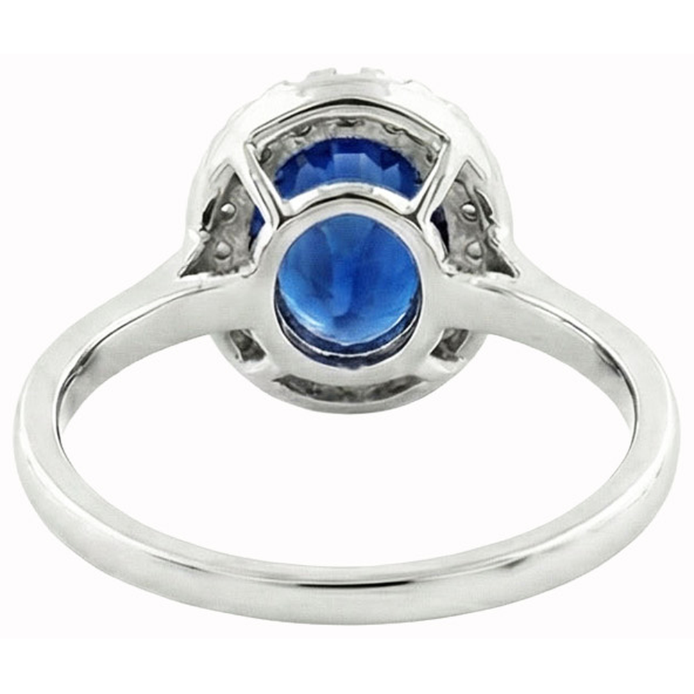 Saphir und Diamanten 5 Karat Halo-Ring Weißgold 14K