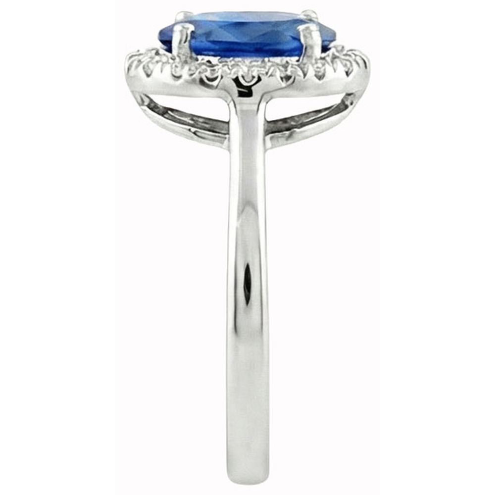 Saphir und Diamanten 5 Karat Halo-Ring Weißgold 14K