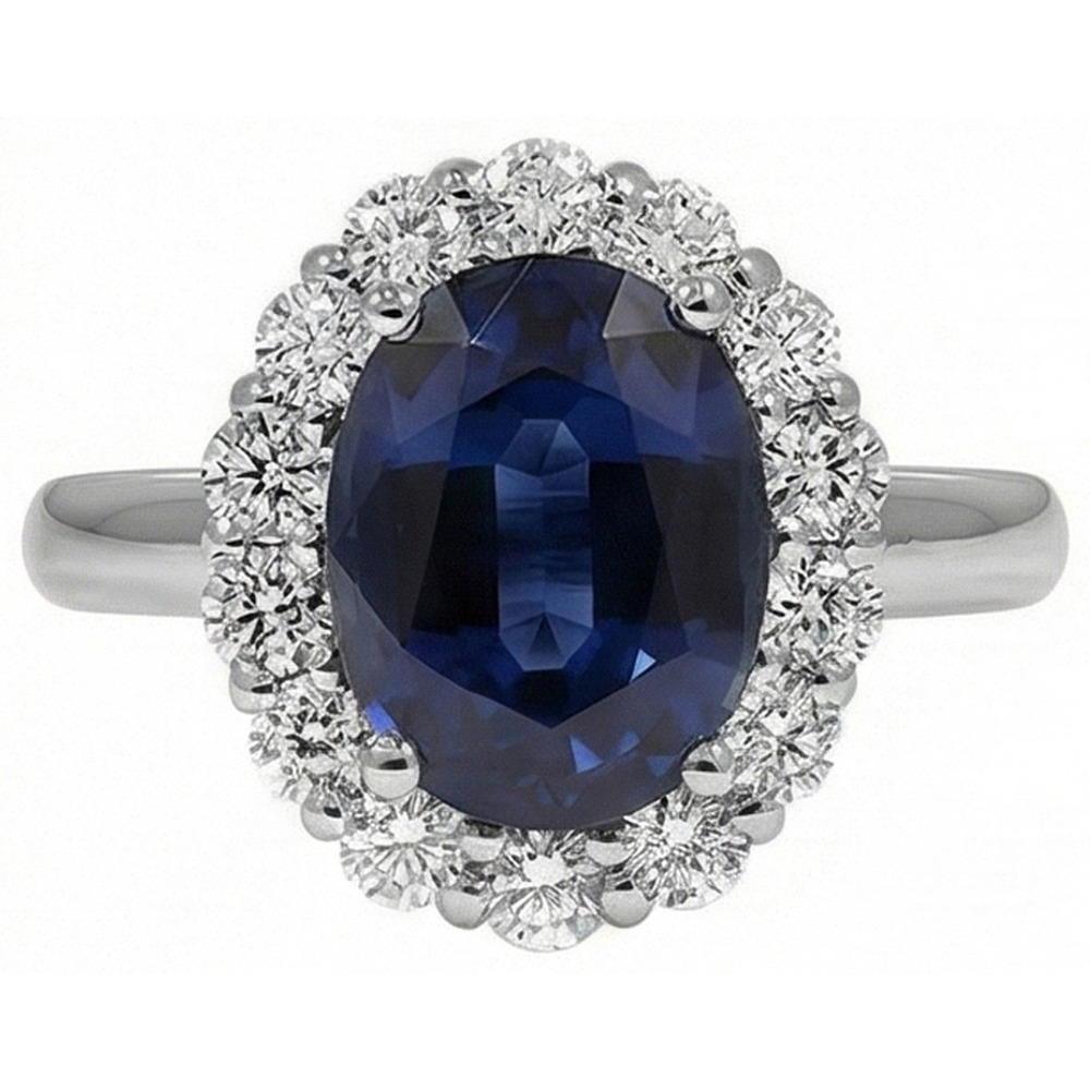 echter oval diamant 8.50Karat ring Vorderansicht