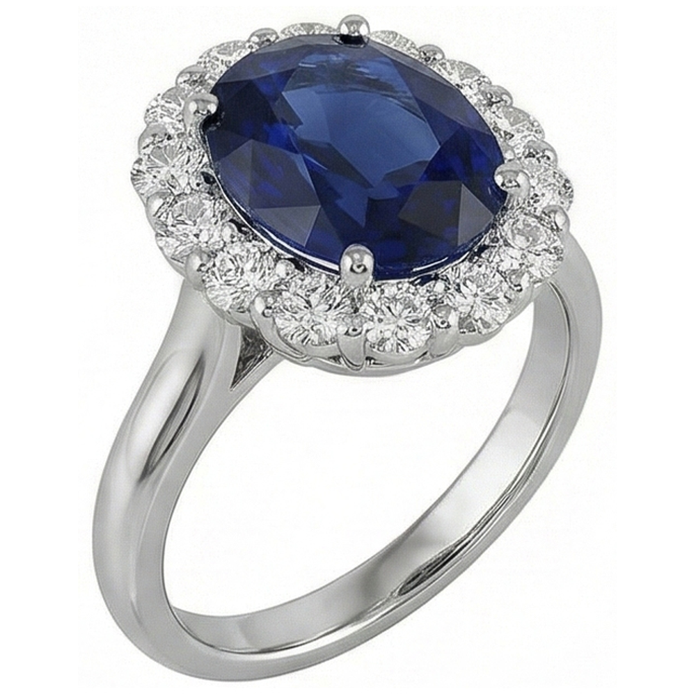 echter oval diamant 8.50Karat ring Seitenansicht