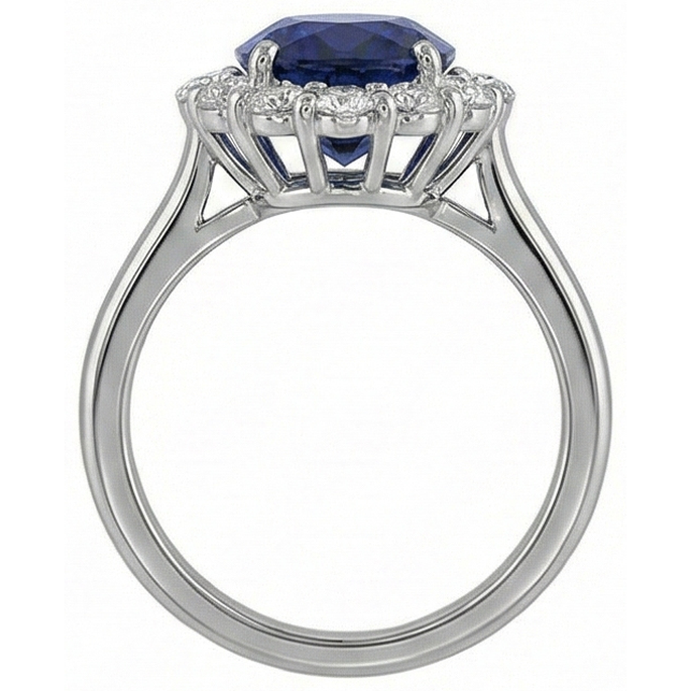 echter oval diamant 8.50Karat ring Profilansicht
