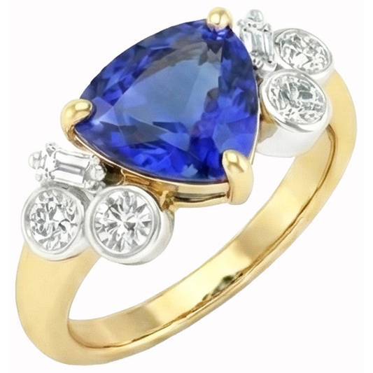 echter trillion diamant 6.10Karat ring Vorderansicht