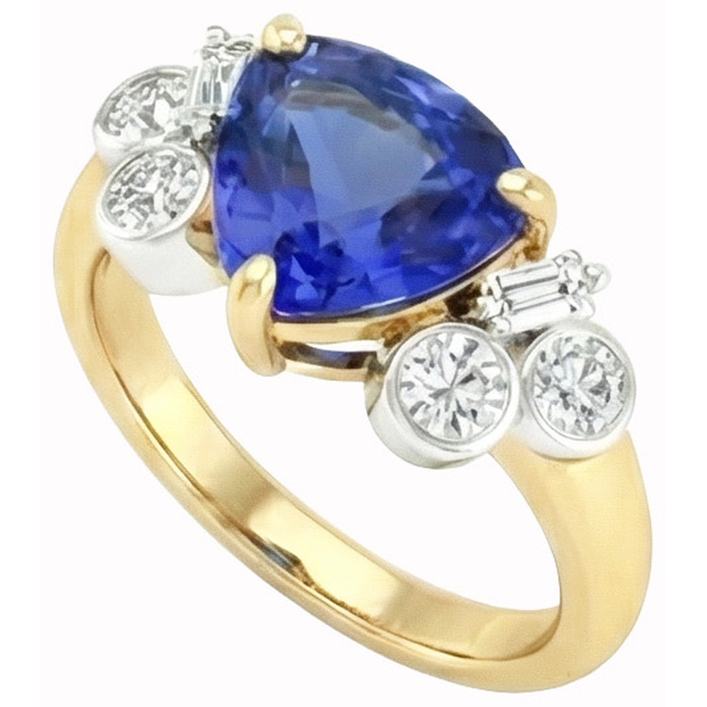 echter trillion diamant 6.10Karat ring Detailansicht