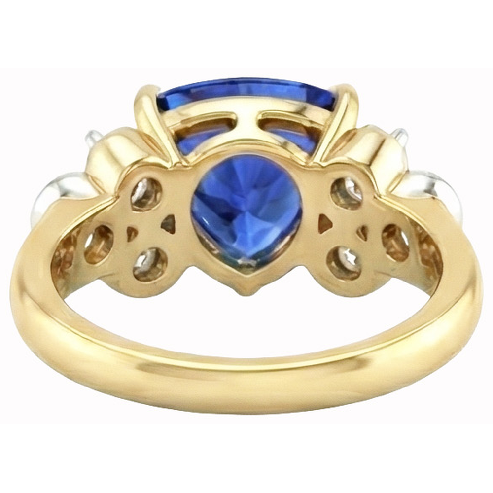 echter trillion diamant 6.10Karat ring Profilansicht