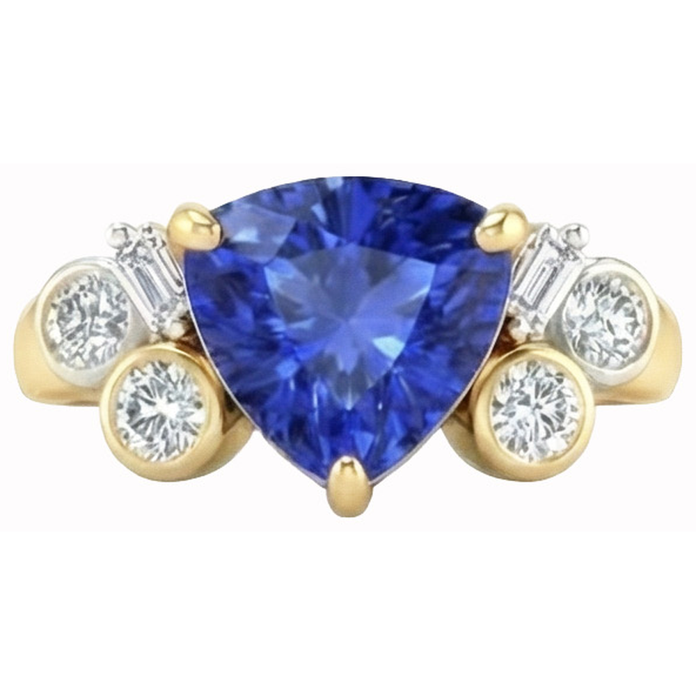 echter trillion diamant 6.10Karat ring Seitenansicht