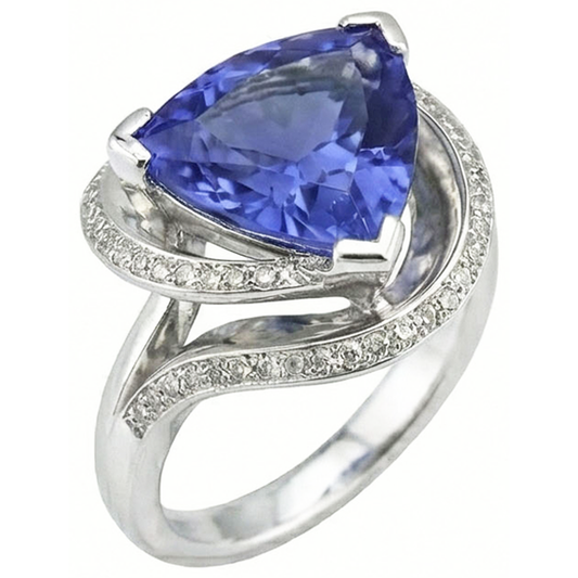 echter trillion diamant 14Karat ring Vorderansicht