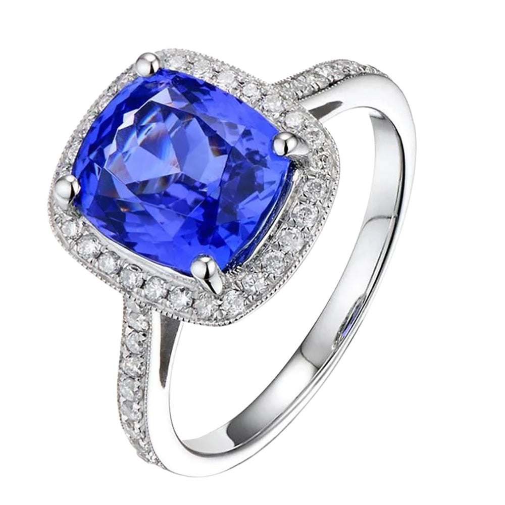 echter round saphir 3Karat ring Detailansicht
