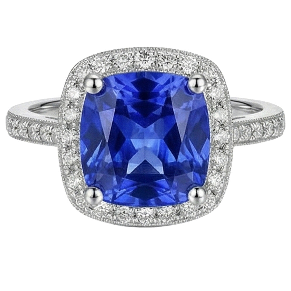 echter round saphir 3Karat ring Seitenansicht