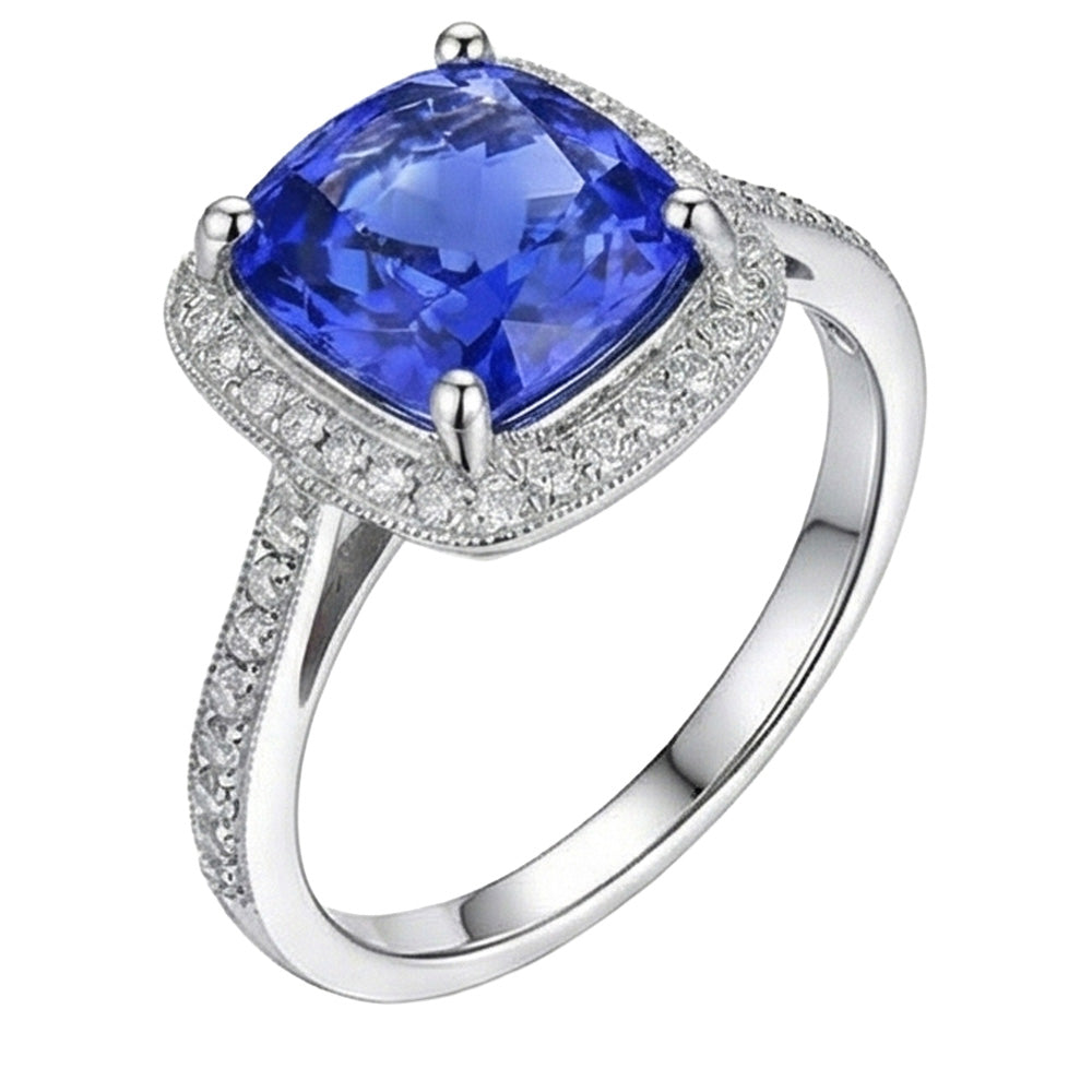 echter round saphir 3Karat ring Vorderansicht