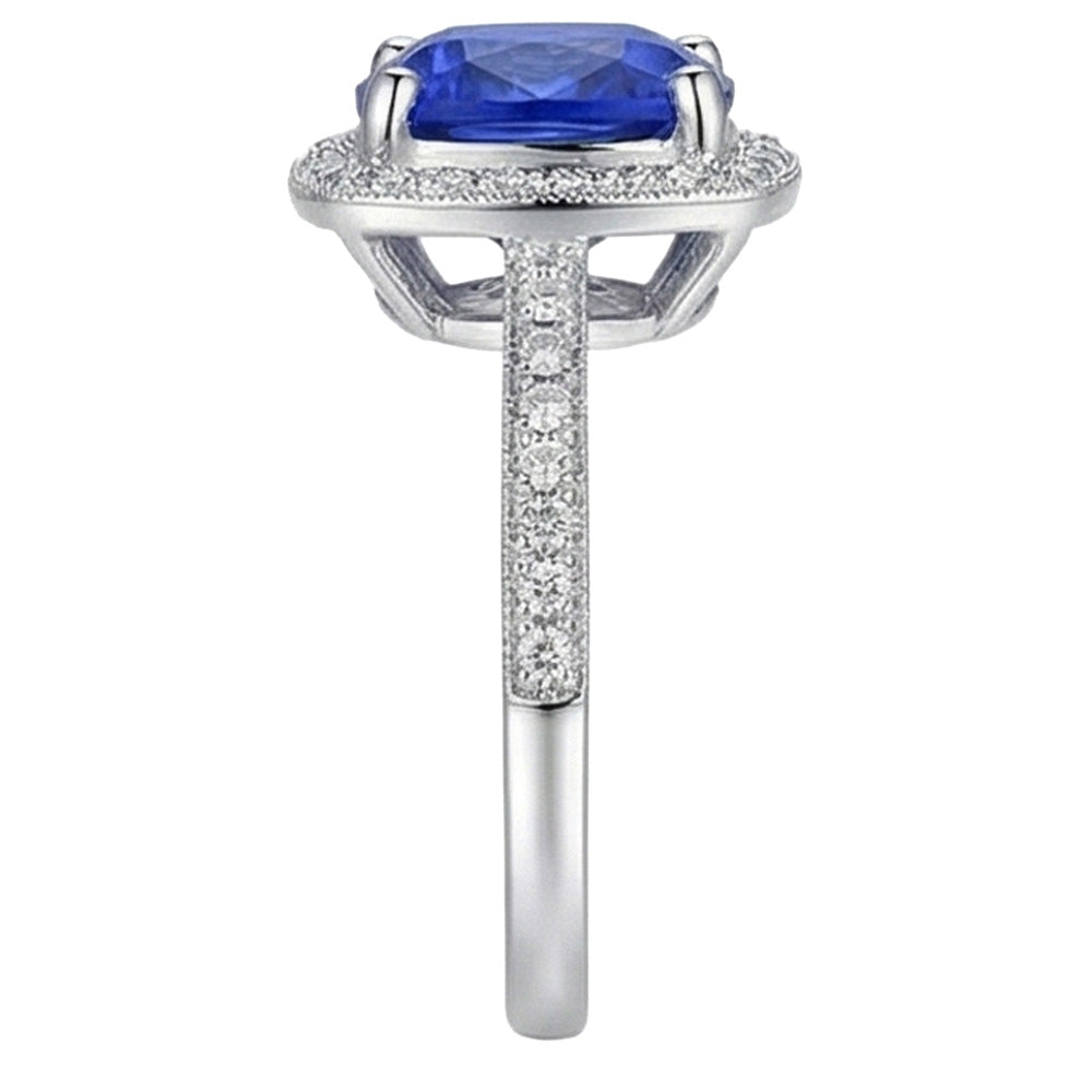 echter round saphir 3Karat ring Draufsicht