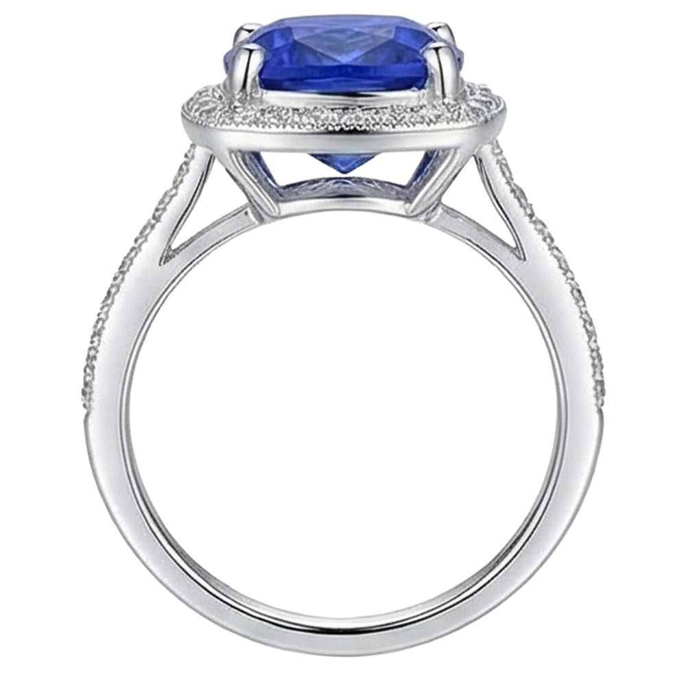 echter round saphir 3Karat ring Profilansicht