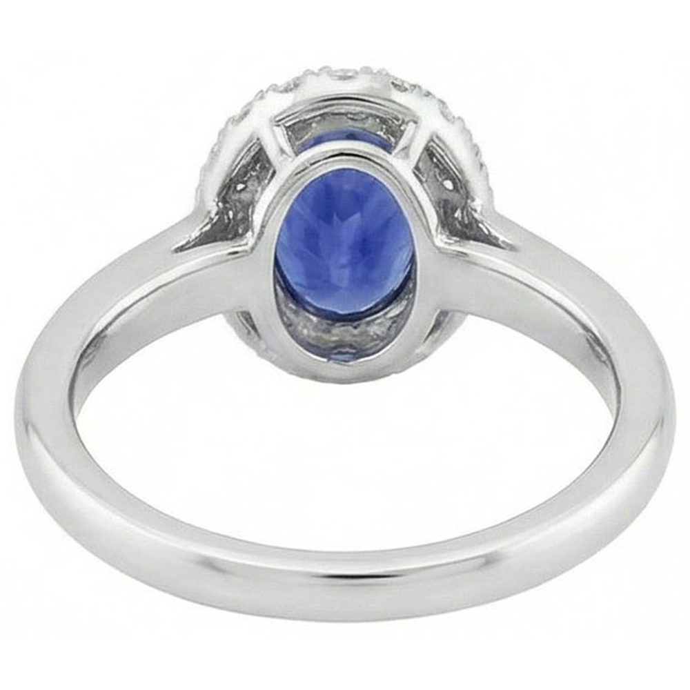 echter oval diamant 2Karat ring Profilansicht