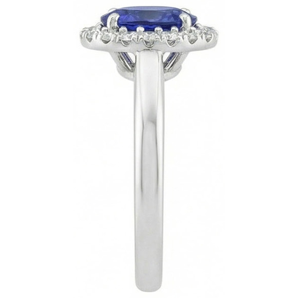 echter oval diamant 2Karat ring Draufsicht