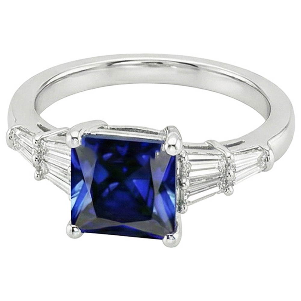 echter princess diamant 4.50Karat ring Vorderansicht