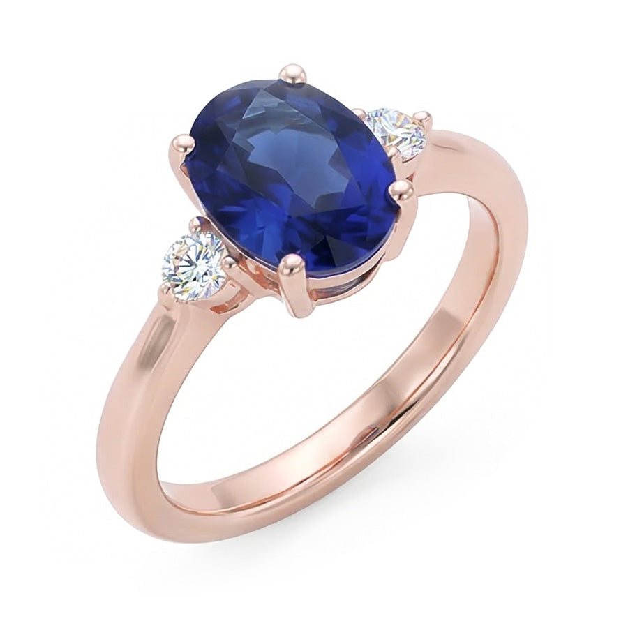 echter oval diamant 2.25Karat ring Seitenansicht