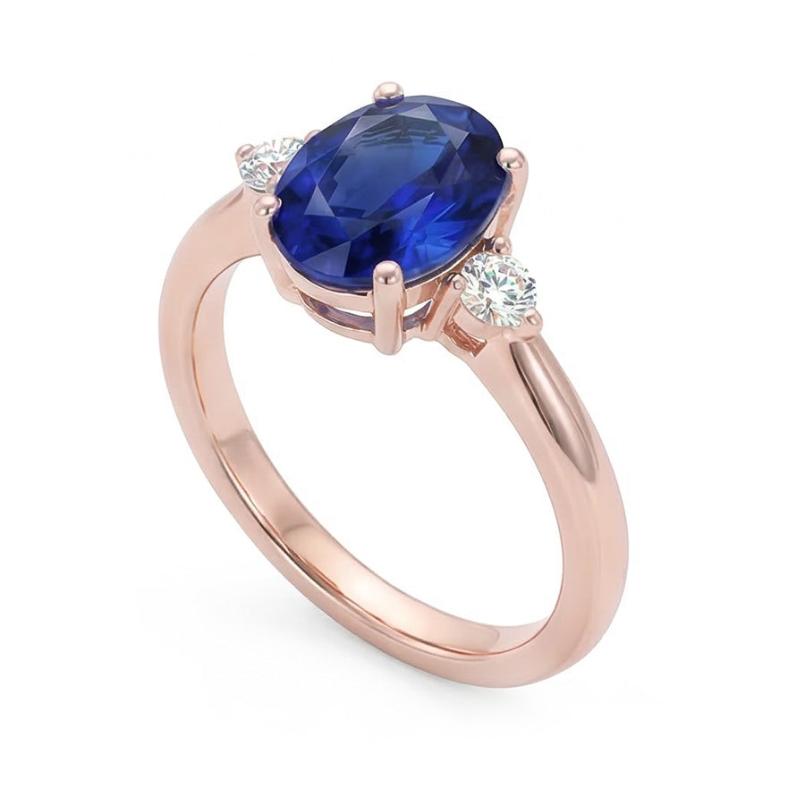 echter oval diamant 2.25Karat ring Draufsicht