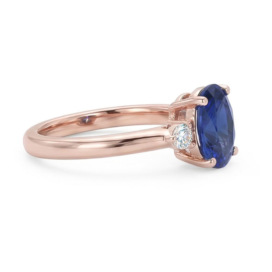 echter oval diamant 2.25Karat ring Profilansicht