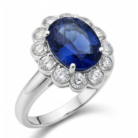 Saphir und Diamant Verlobungsring