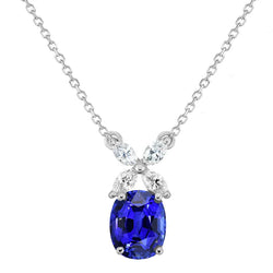 Handgefertigter Blauer Saphir Stein-Halskette 2 Karat |